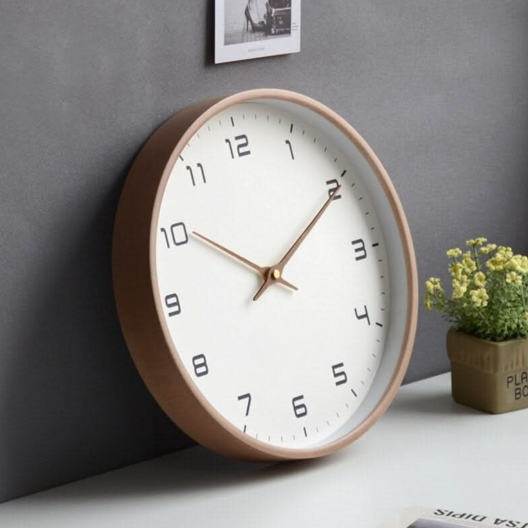 Sleek Black Numerical Wall Clock - Nocini