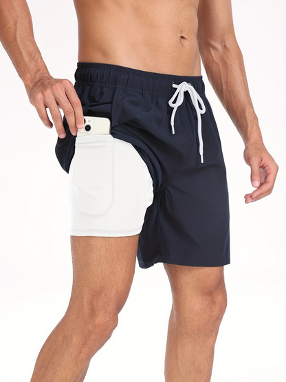 Waterproof Men's Swim Trunks Elastic Waist Quick Dry - Nocini