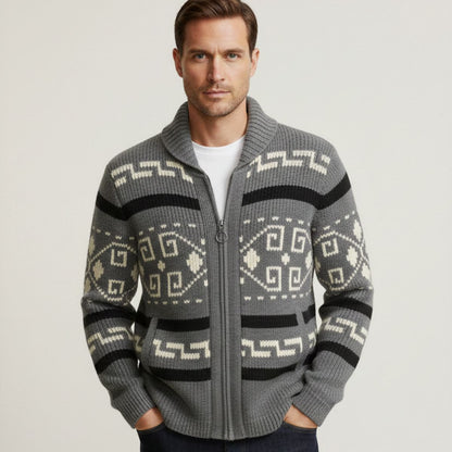 Classic Men's Chunky Knit Winter Cardigan