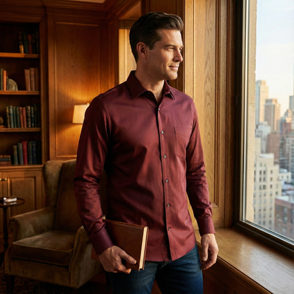 Luxury Silk Blend Men's Dress Shirt