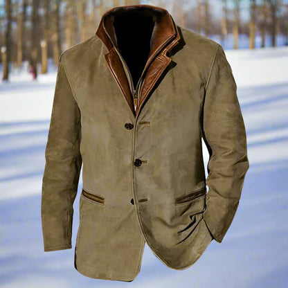 Slim Fit Mens Leather Look Jacket