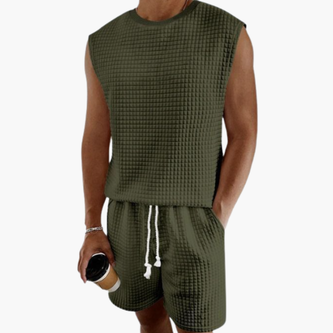 Comfortable Mens Sleepwear Set with Tank Top