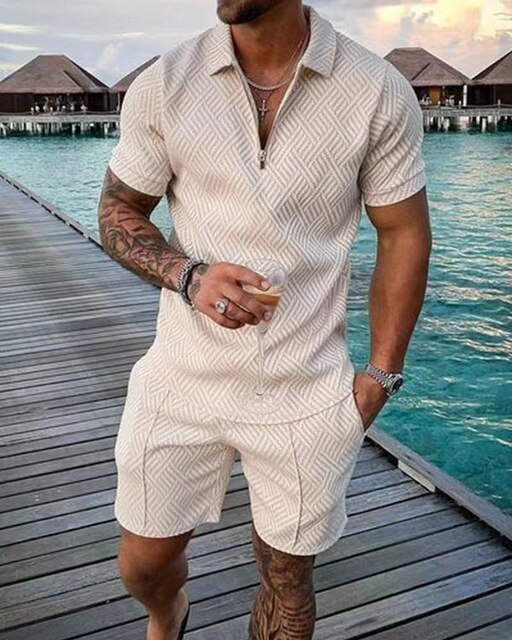 Comfortable Men's Polo and Shorts Combo Set