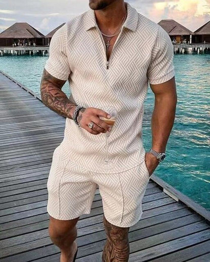 Comfortable Men's Polo and Shorts Combo Set