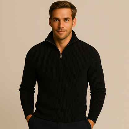 Warm Quarter Zip Wool Sweater