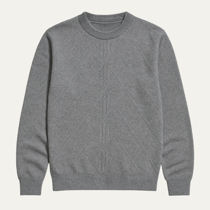 Cozy Men's Diamond Pattern Crew Neck Sweater - Nocini