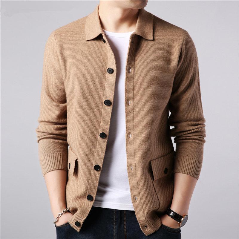 Men's Slim Fit Cardigan with Pockets and Soft Knit - Nocini