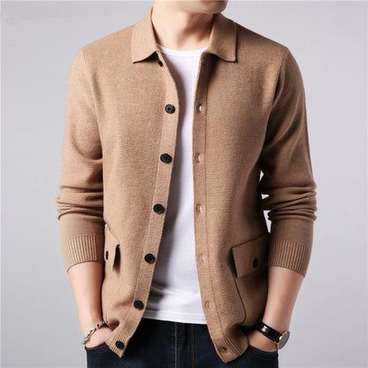 Men's Slim Fit Cardigan with Pockets and Soft Knit - Nocini