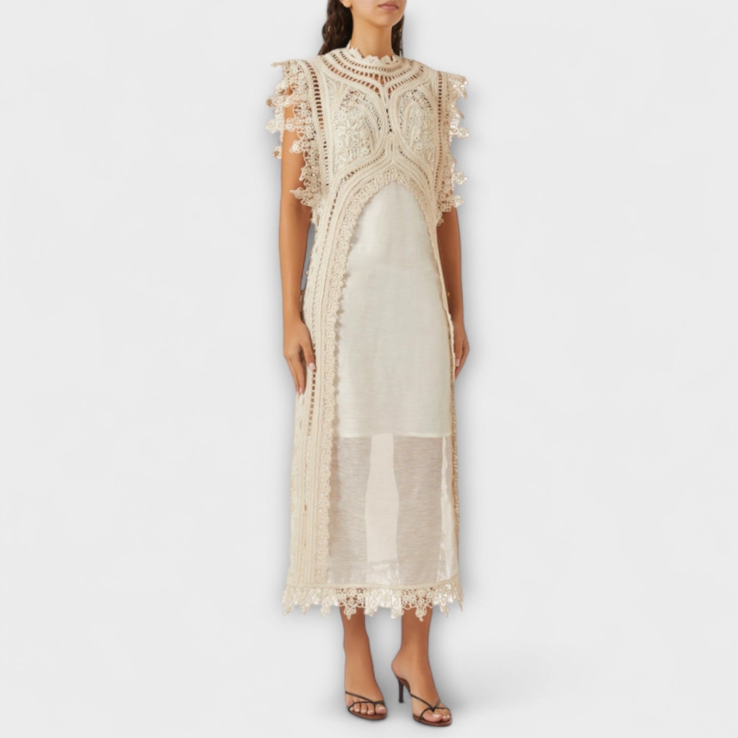 Elegant Lace Floor Length Evening Dress - Nocini