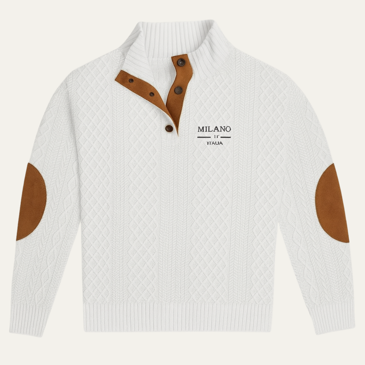 Classic Men's Cable Knit Quarter Zip Sweater - Nocini