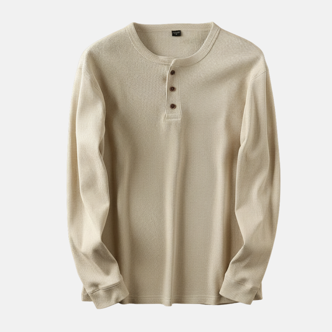 Classic Fit Mens Henley Shirt - Comfortable Daily Wear - Nocini