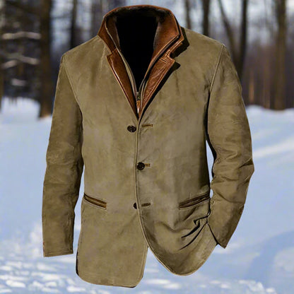 Slim Fit Mens Leather Look Jacket - Nocini