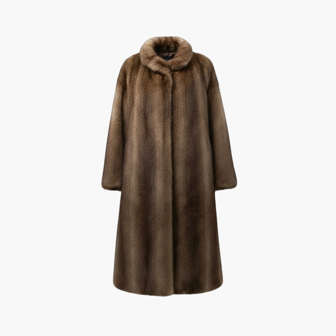Ladies Warm Parka with High Collar and Full Sleeves - Olytrend