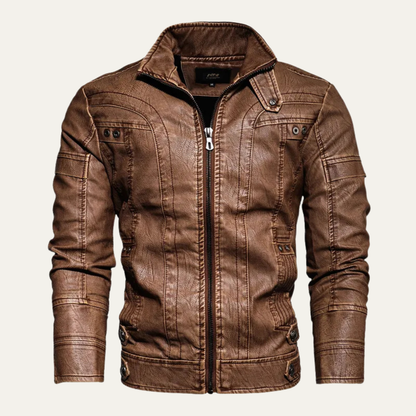 Fashionable Mens Skinny Biker Leather Jacket - Nocini