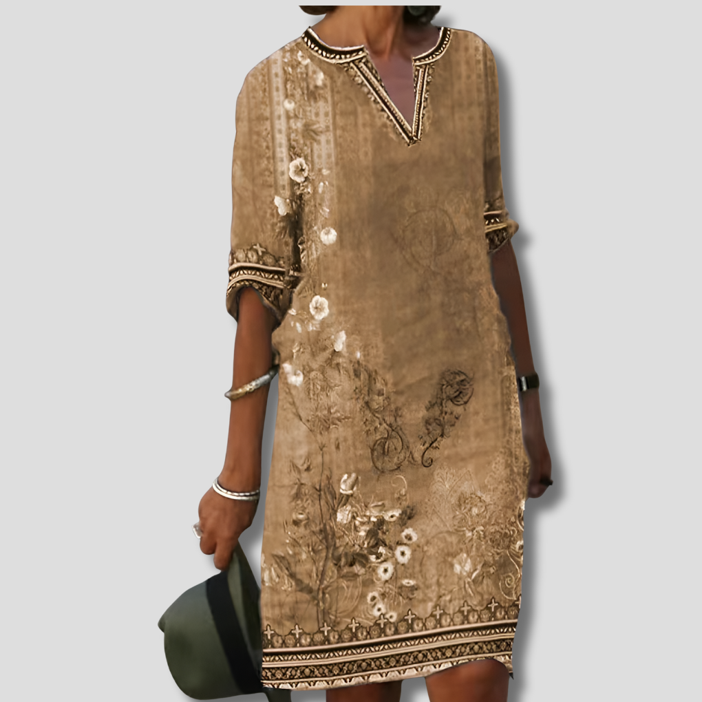 Relaxed Fit Floral Maxi Summer Dress - Olytrend