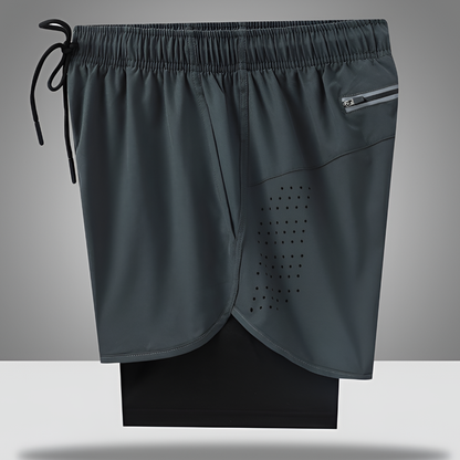 Moisture-Wicking Athletic Men's Shorts with Zip Pocket - Olytrend