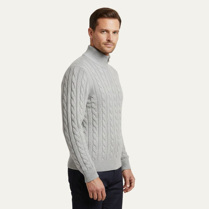 Luxury Merino Wool Men's Half Zip Sweater
