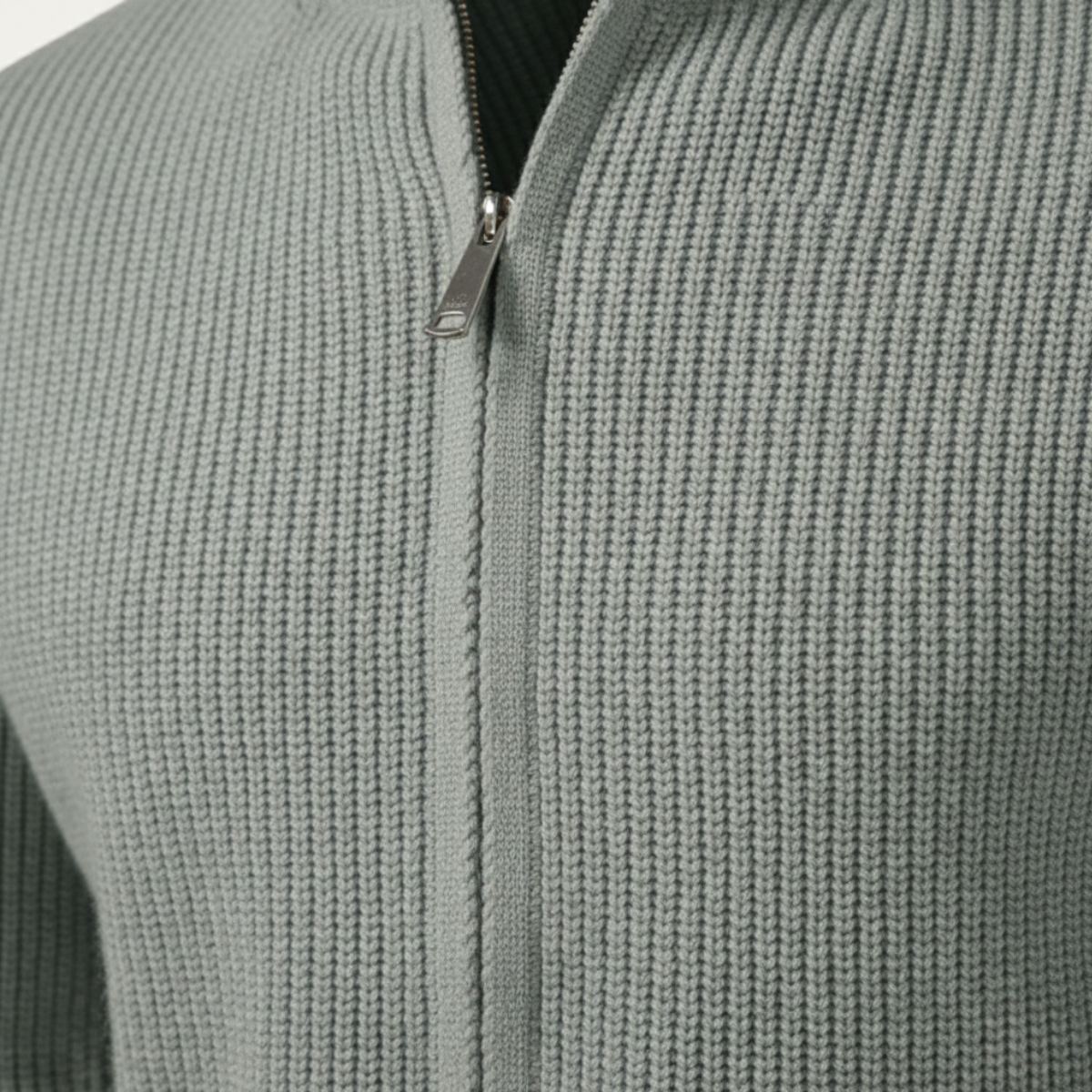 Men's Fashionable Crew Neck Zip Knit Sweater