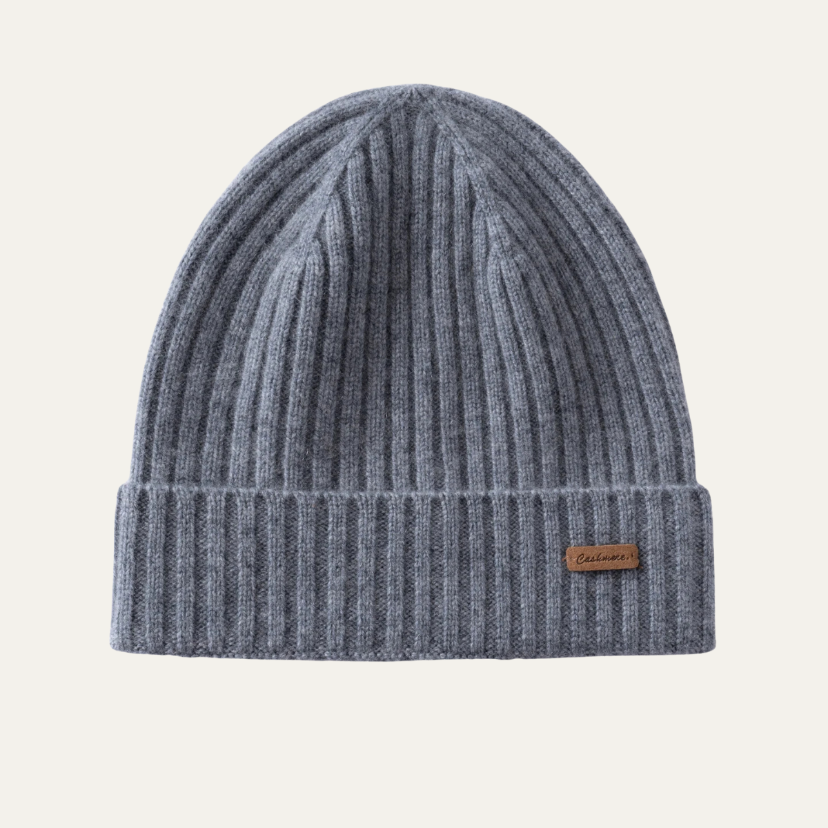 Warm Mens Ribbed Cashmere Winter Hat