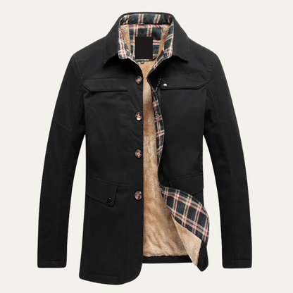 Cozy Mens Plaid Fleece Lined Winter Jacket