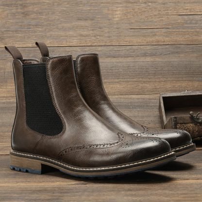 Luxury Men's Leather Ankle Chelsea Boots