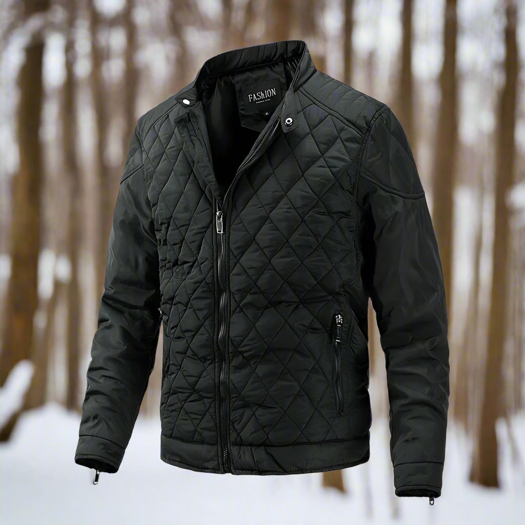 Slim Fit Padded Coat | High Neck Zip Jacket - Nocini