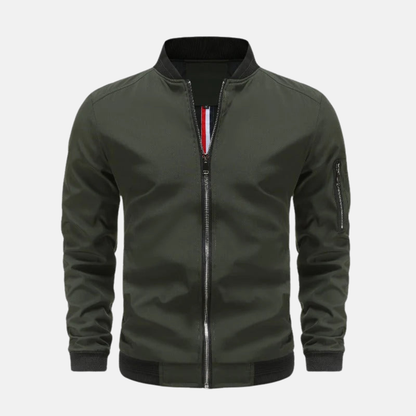Classic Fit Mens Bomber Jacket with Zip Pocket - Nocini