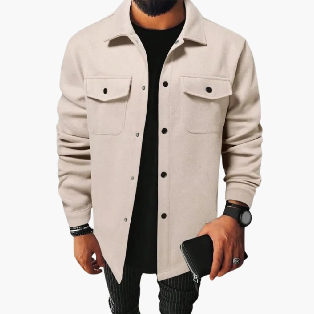 Classic Button Front Shirt Jacket