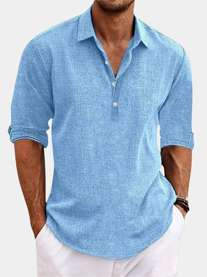 Casual Mens Button Down Roll Sleeve Shirt - Nocini