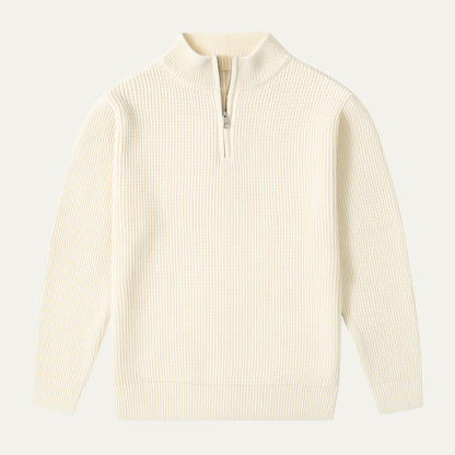 Classic Men's Zip Neck Soft Knit Sweater - Nocini