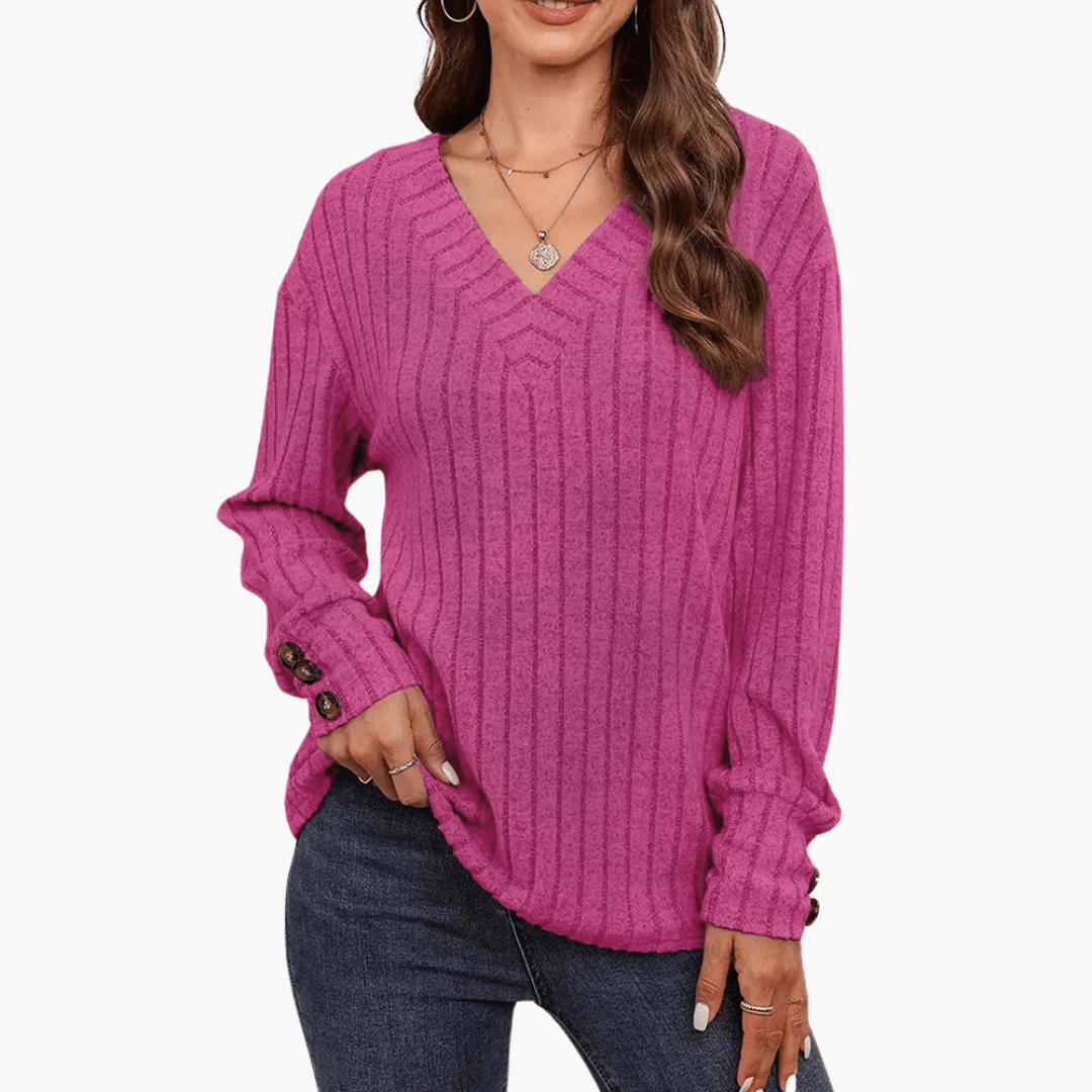 Soft V-Neck Women's Winter Sweater - Olytrend