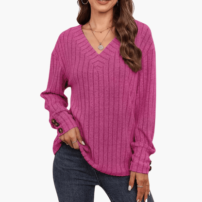 Soft V-Neck Women's Winter Sweater - Olytrend