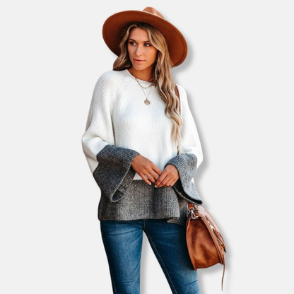 Casual Oversized Crew Neck Sweater - Nocini