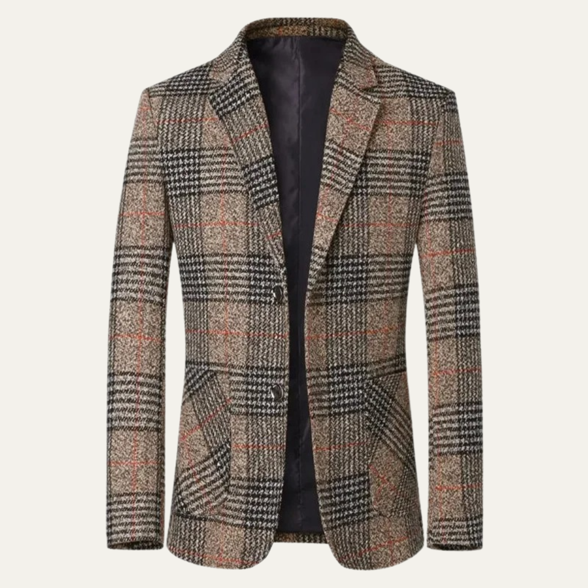 Stylish Mens Plaid Tweed Blazer Suit Jacket - Nocini