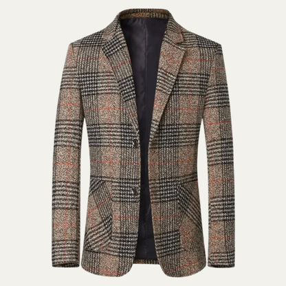 Stylish Mens Plaid Tweed Blazer Suit Jacket - Nocini