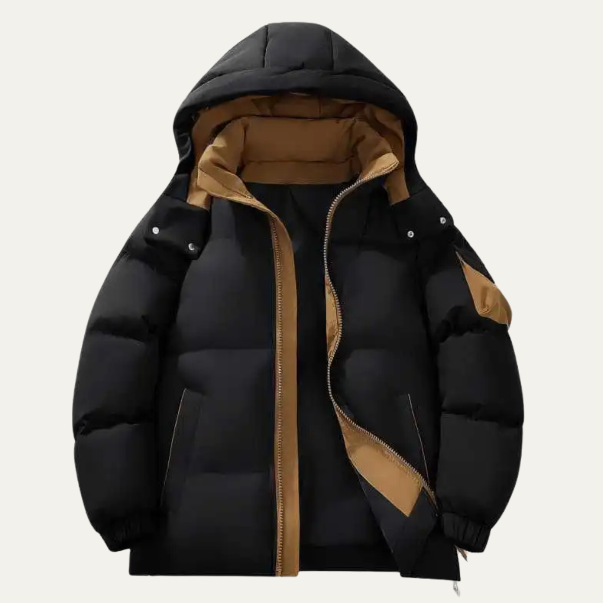Warm Men's Puffer Snow Jacket with High Collar - Nocini