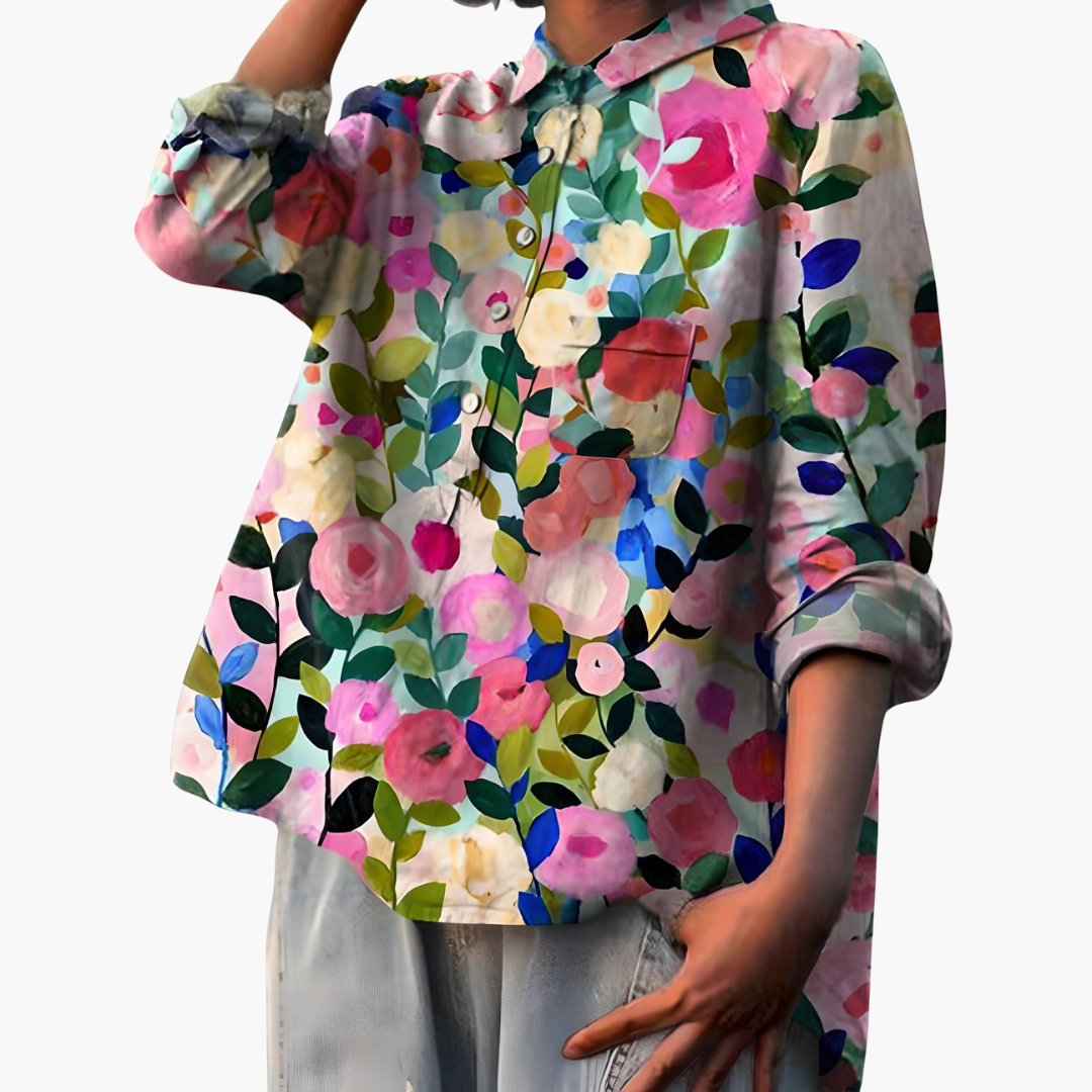 Women's Lightweight Floral Printed Summer Top - Olytrend