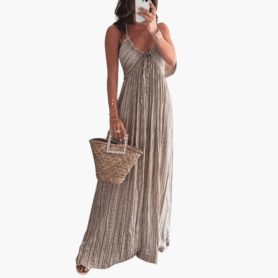 Casual Floral Maxi Dress for Women - Summer Holiday Dress - Olytrend