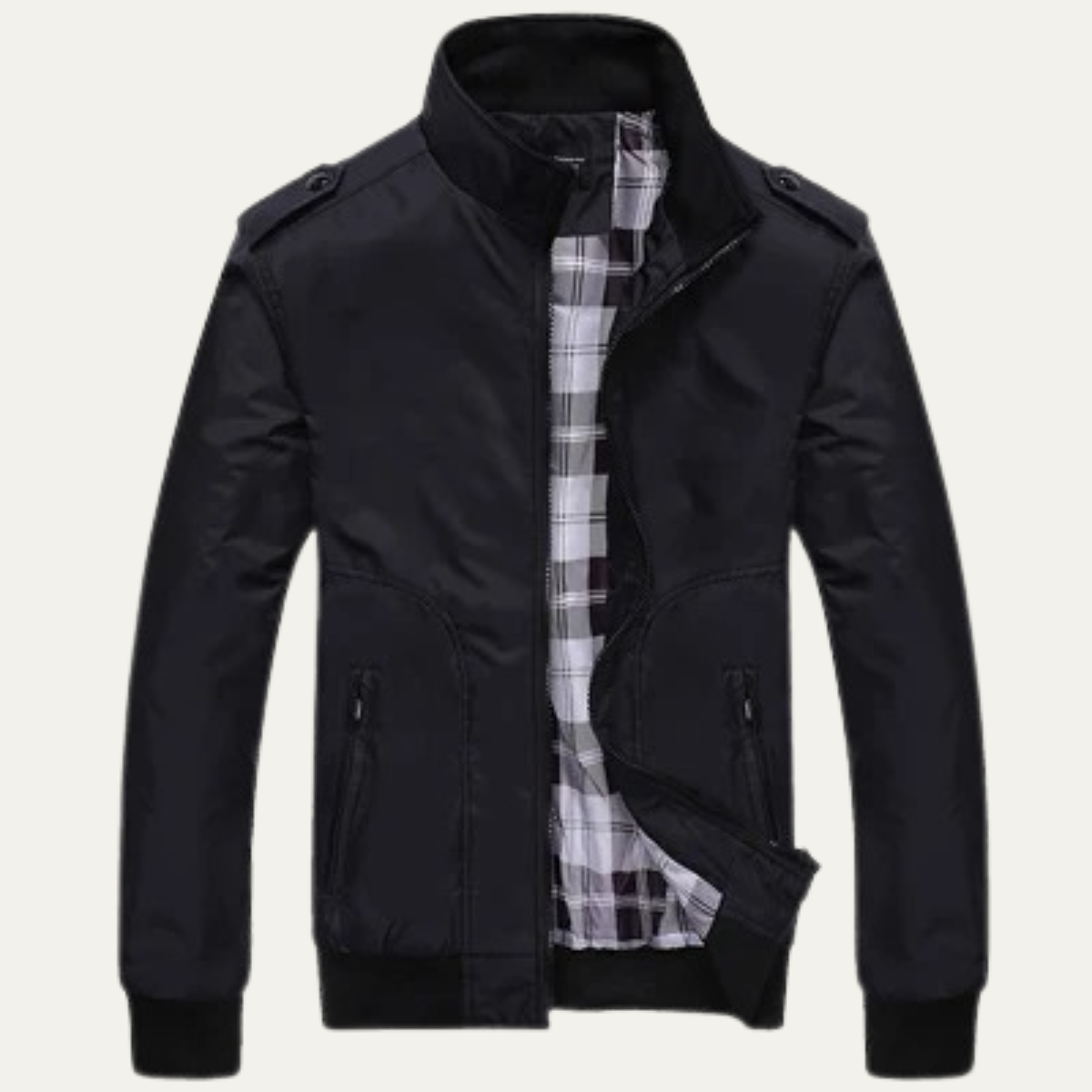 Slim Fit Men's Bomber Jacket with Stand Collar - Nocini
