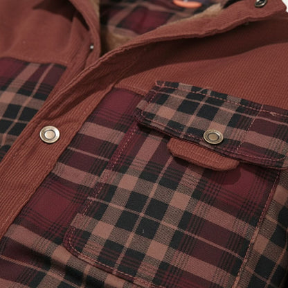 Warm Plaid Check Men's Winter Coat