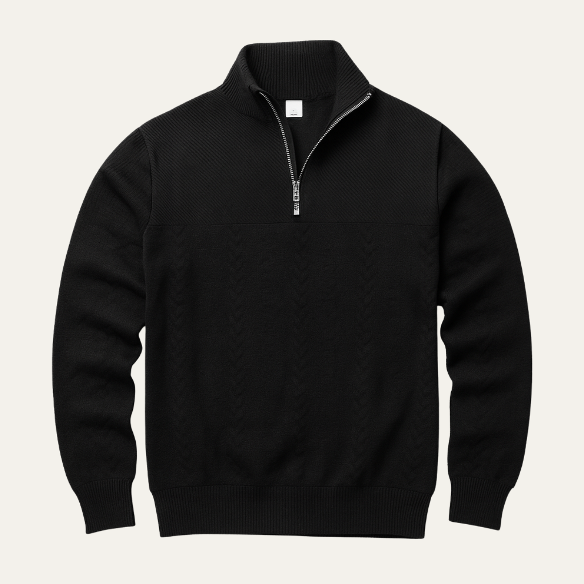 Warm Men's Cable Knit Half Zip Sweater - Nocini