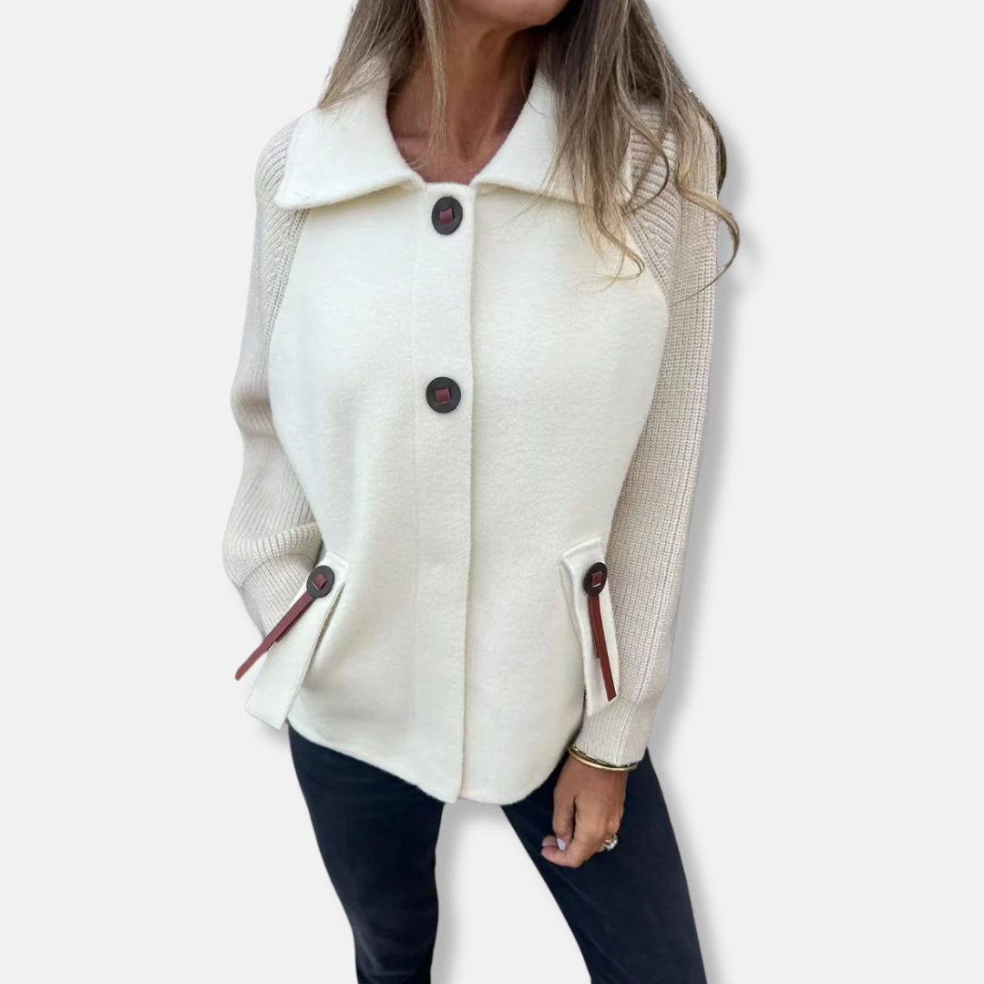 Casual Fit Women's Knit Jacket with Button Front - Nocini