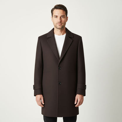 Classic Fit Mens Wool Trench Coat