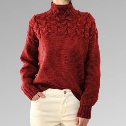 Cozy Women's Cable Knit Wool Sweater - Nocini
