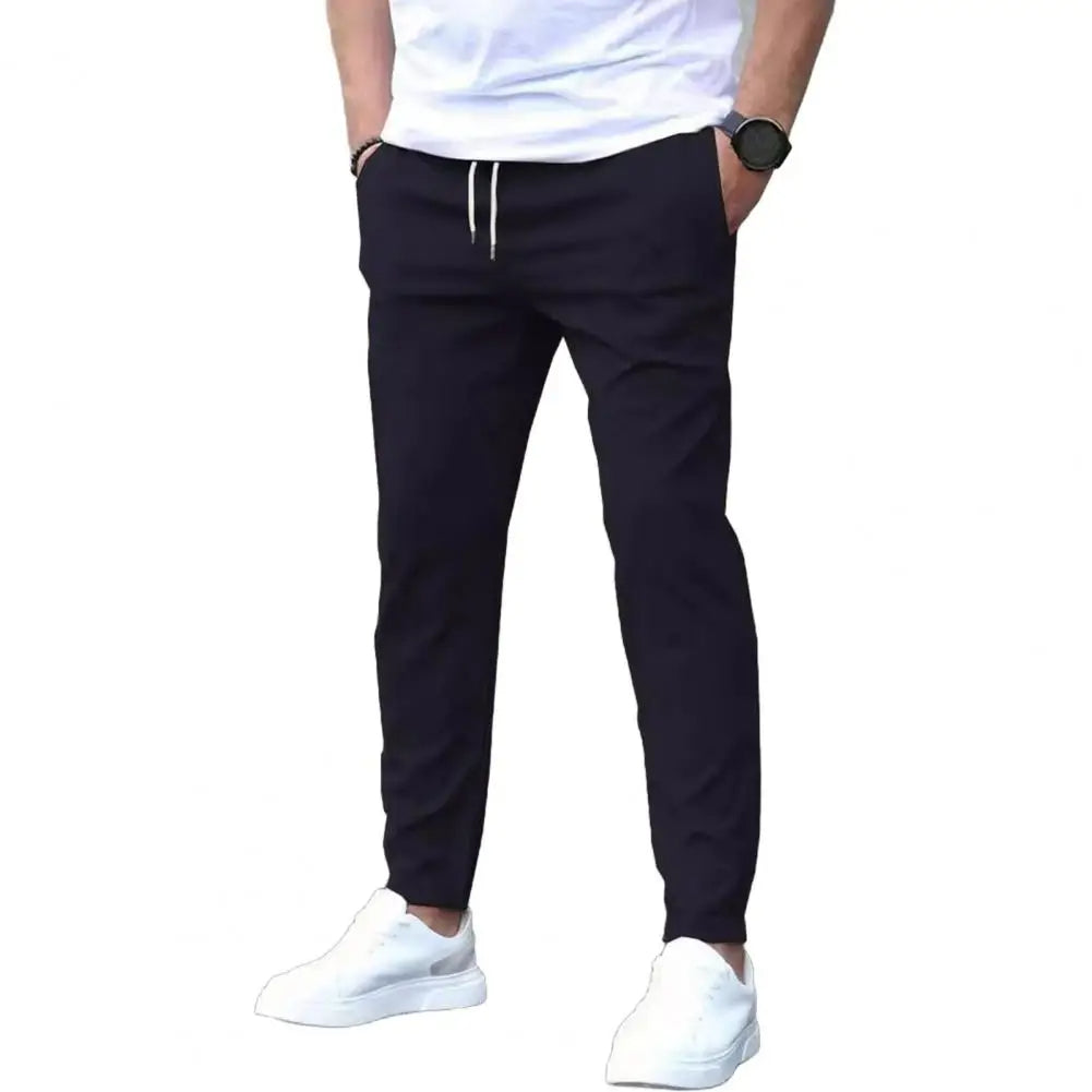 Men's Athletic Running Pants with Pockets & Elastic Waist