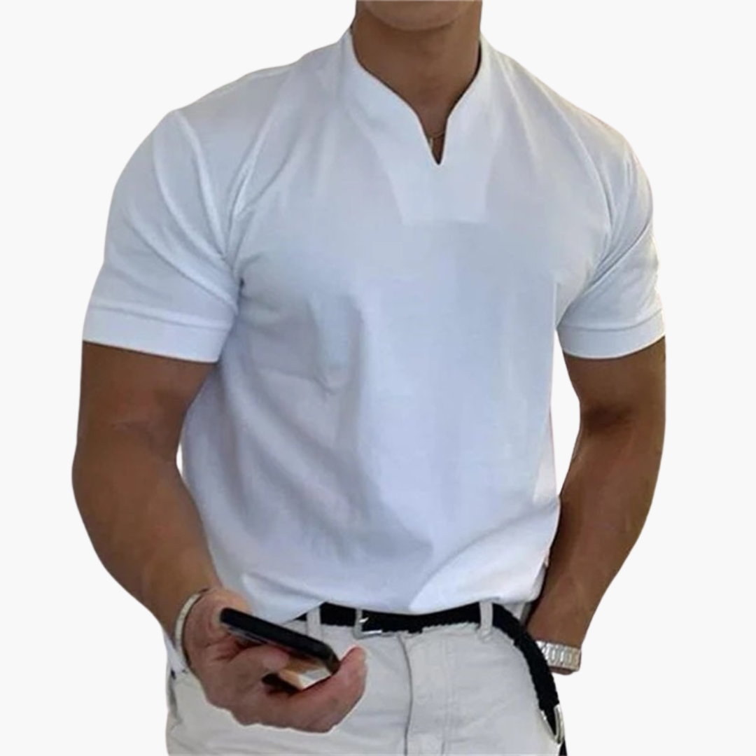 Men's Classic Short Sleeve V Neck Tee Shirt - Olytrend