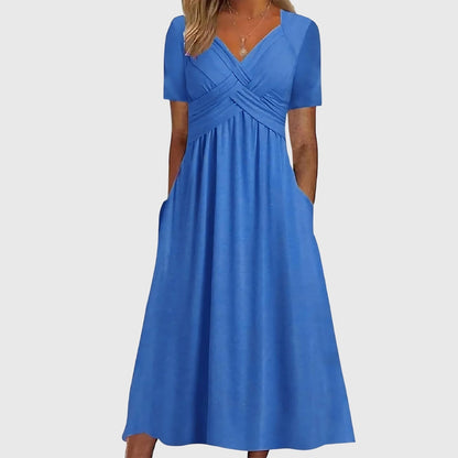 Floral Fit and Flare Waist Dress - Olytrend
