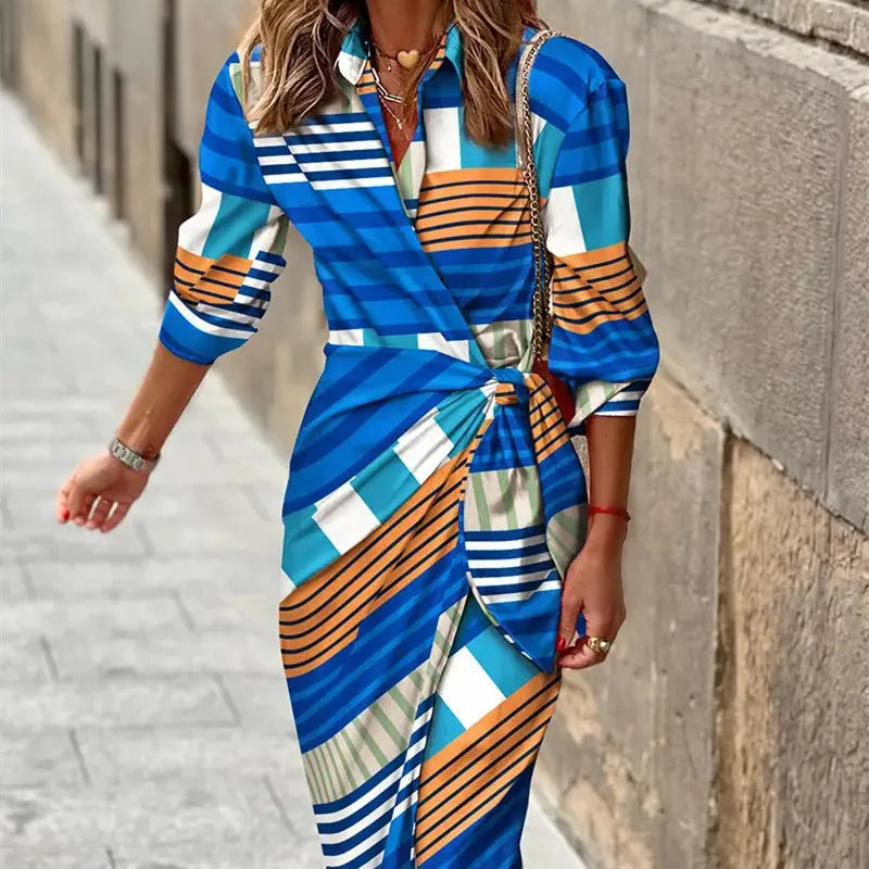Elegant V-neck Wrap Dress for Women