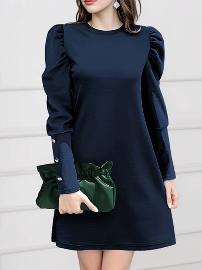 Women's Classic A-Line Dress with Buttons