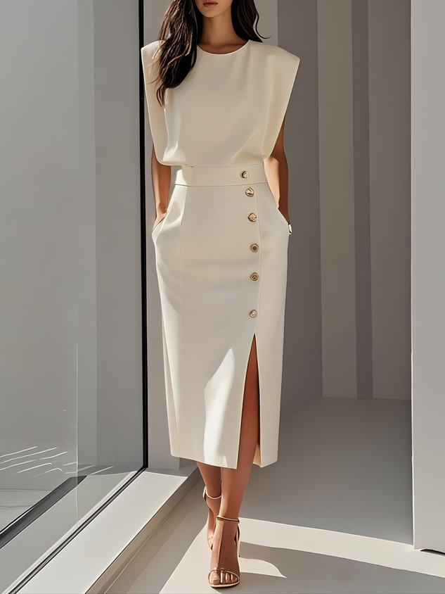 Elegant Casual Knee Length Dress - Olytrend
